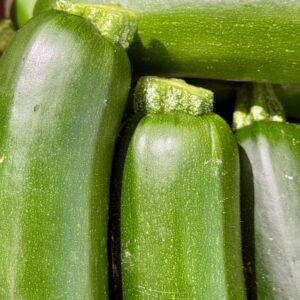Courgette verte, jaune et blanche