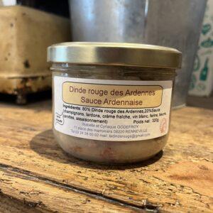 Plat cuisiné - Dinde rouge des Ardennes sauce Ardennaise